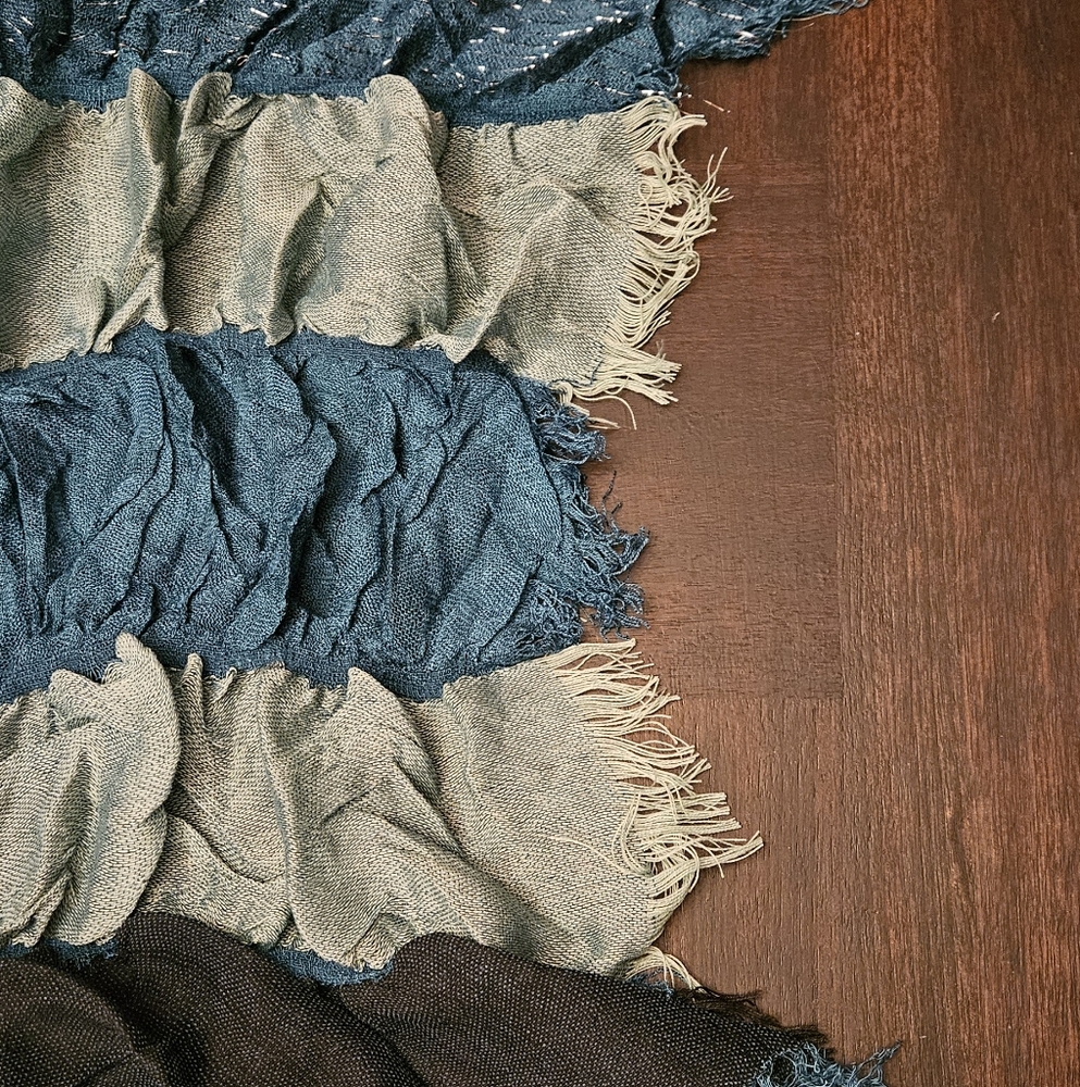 Blue Ruffled Scarf - Picture 6 of 6